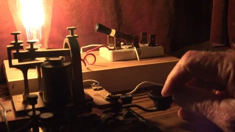 Sending Morse Code, long distance transmission Stock Footage 99551214