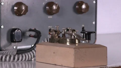 Sending morse code message Stock Footage 84010162