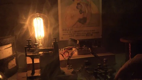 Sending Morse Code,World War I slider shot dolly Stock-Footage 99700745