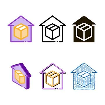 Sending parcel series icon vector outline イラスト素材