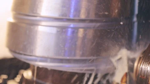 Sending a part on a cnc machine, processing a metal workpiece on a cnc machine Stock Footage 123918792