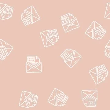 Sending pdf file line seamless pattern Stockillustratie