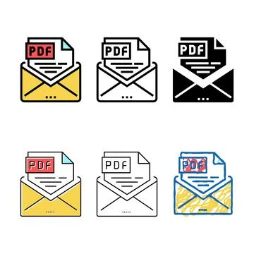 Sending pdf file range color icon vector Stock Illustration