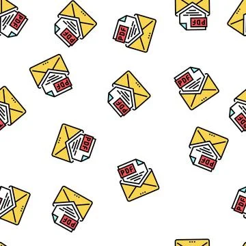 Sending pdf file vector seamless pattern Stock Illustration