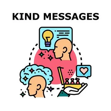 Sending positive messages and spreading kind thoughts Stock Illustration