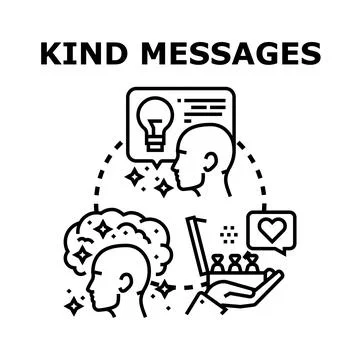Sending positive messages and spreading kind thoughts Stock Illustration