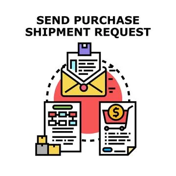 Sending purchase shipment request icon illustration Stockillustratie