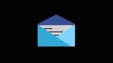Sending SMS message. Envelope is closed with the document over black background Stock Footage 144789463