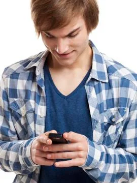 Sending text messages Stock Photos
