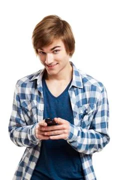 Sending text messages Stock Photos