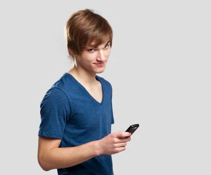 Sending text messages Stock Photos