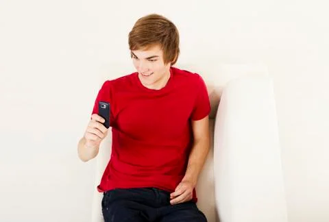 Sending text messages Stock Photos