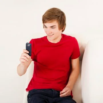 Sending text messages Stock Photos