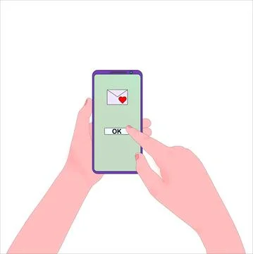 Sends a message to the phone Stock Illustration