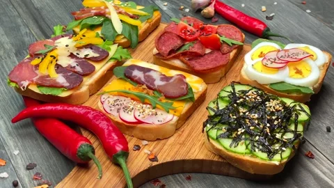 Sendwiches on board Stock Footage 151218853