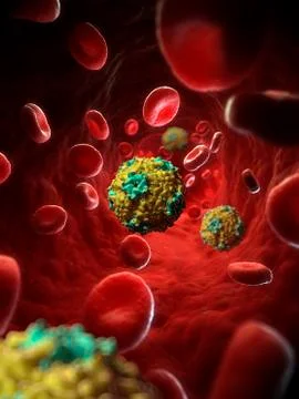 Seneca Valley virus, artwork Stock Illustration