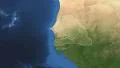 Senegal. 3d earth in space - zoom in on Senegal outlined on green 4k 4k or 4k+ Resolution
