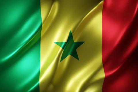 Senegal 3d flag Stock Illustration