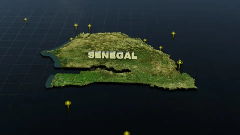 Senegal 3D Map With Animation Stock Footage 310045974