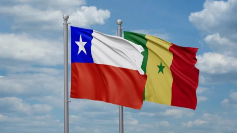 Senegal and Chile two flags Stock-Footage 268994794
