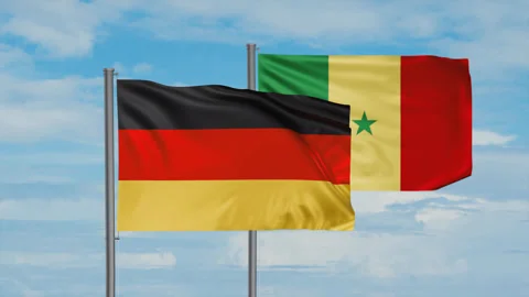 Senegal and Germany flag Stock Footage 245111385