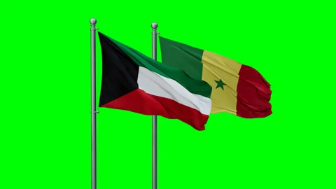 Senegal and Kuwait two flags Vídeos de archivo 291185059