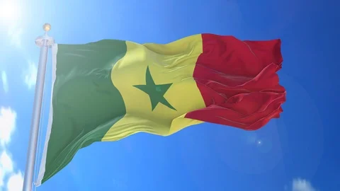 Senegal animated flag pack in 3D and isolated background Stock Footage 119930614