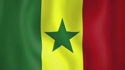 Senegal animated flag. Seamless loop. 4K Video stock 145457520