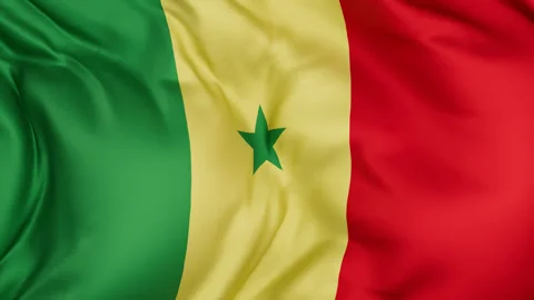 Senegal cloth flag background loop Stock Footage 310850561