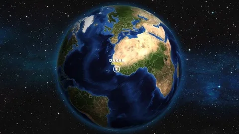 SENEGAL DAKAR ZOOM IN FROM SPACE Stock Footage 115850868