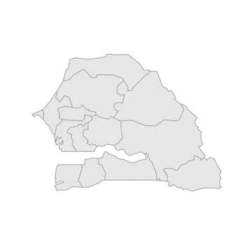 Senegal editable vector political map EPS Stock Illustration