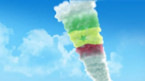 Senegal Flag 3D Render Animation Created with Colored Smoke Trails by Aircra 스톡 동영상 332310785