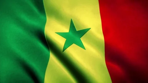 Senegal Flag Blowing in the Wind Video stock 76104898