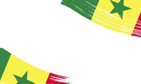 Senegal Flag with Brush Stroke Effect, Grunge brush stroke. Watercolor pain.. Stock Illustration