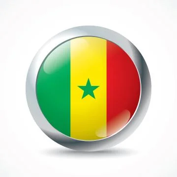 Senegal flag button Stock Illustration