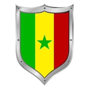 Senegal flag button. Stock Illustration