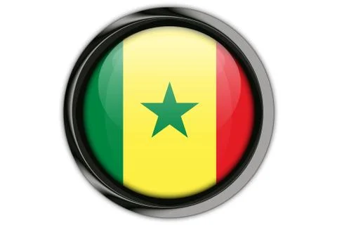 Senegal flag in the button pin Isolated on White Background Stock Photos