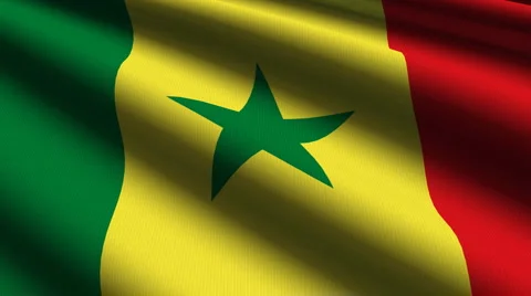 Senegal flag close up Stock Footage 5162693