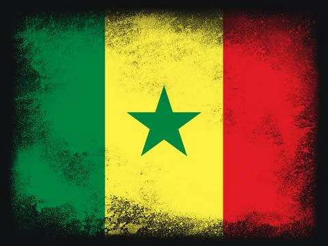Senegal Flag design composition of exploding powder and paint, isolated on a  Illustrazione stock