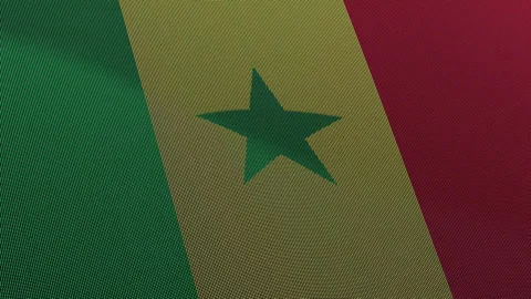 Senegal Flag Digital Particle Waving Seamless Loop Animation on Black Backg.. Stock Footage 339303457