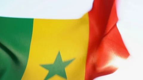 Senegal Flag Flapping Stock Footage 118961331