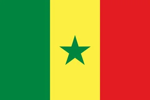 Senegal flag flat vector illustration Stock Illustration