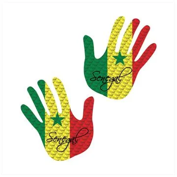 Senegal flag hand vector Stock Illustration