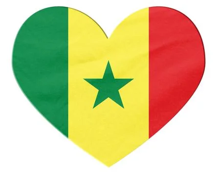 Senegal flag heart shape showing patriotism and national pride Stock Illustration