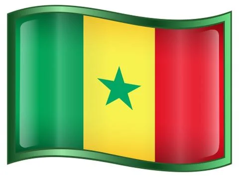 Senegal flag icon. 库存插图