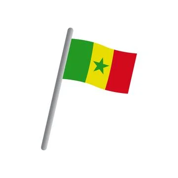 Senegal flag icon vector Stock Illustration