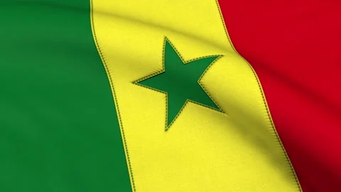 Senegal Flag Loop Stock Footage 241259142
