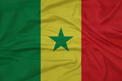 Senegal Flag moving in wind Stock Photos