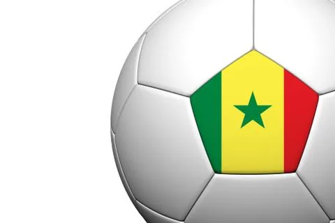 Senegal flag pattern 3d rendering of a soccer ball isolate on white backgroun イラスト素材