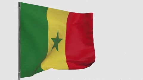 Senegal flag on pole Stock Footage 148803114